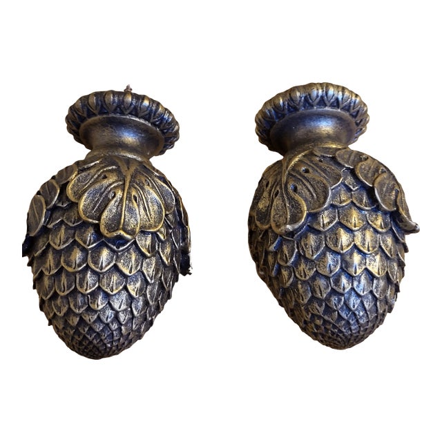 1990s French Style Ceramic Acorn Finials For Sale