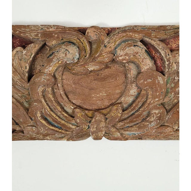 Wood Southeast Asian Hardwood Carved Lintel, 19th Century or Earlier For Sale - Image 7 of 8