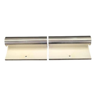 Bauhaus Nickel Wall Lights, Czechoslovakia, 1930s, Set of 2 For Sale