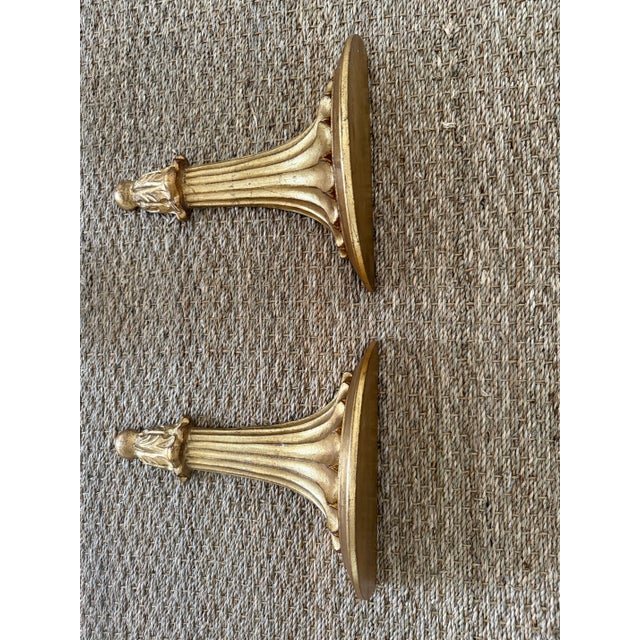 Pair Italian Gilded Carved Wall Shelves For Sale - Image 10 of 10
