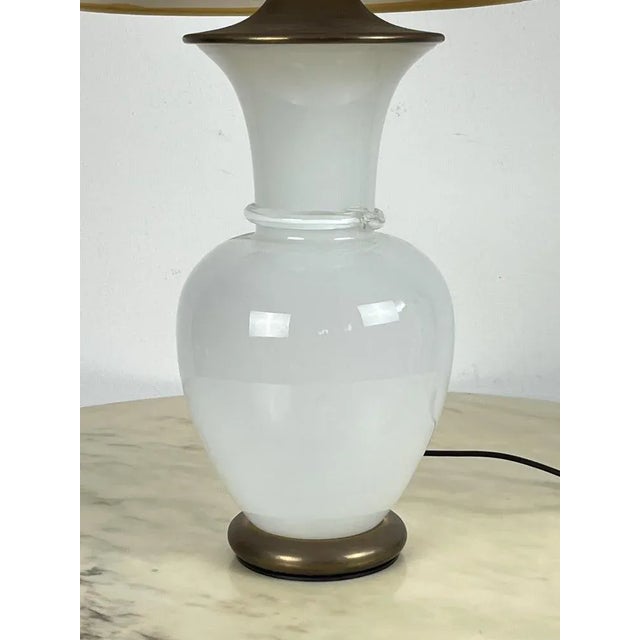 Ivory Murano and Otto Glass Table Lamp by F. Fabbian, Italy, 1970s For Sale - Image 8 of 12