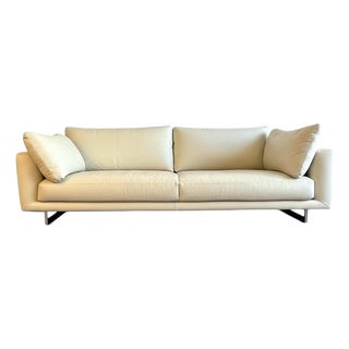 2019 Italian Cream Lecco Leather Sofa by Claesson Koivisto Rune (90″) For Sale
