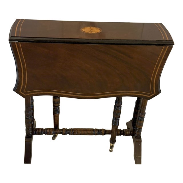 Antique Mahogany Occasional Table with Satinwood Inlay from Sutherland, 1900 For Sale