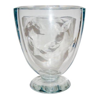Orrefors Leaf Motif Vase For Sale