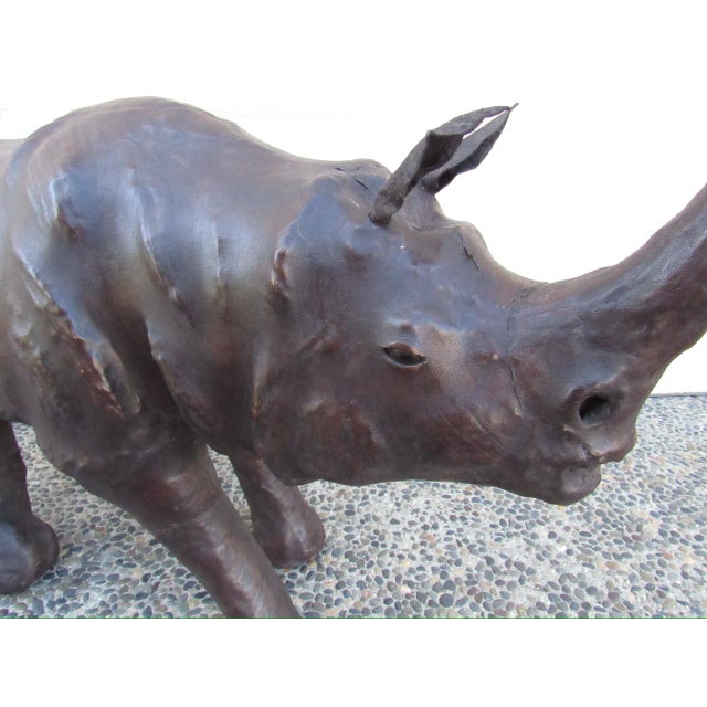 Leather Rhino Figurine For Sale - Image 9 of 12