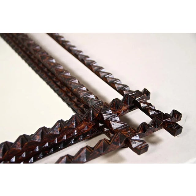 Tramp Art Wall Mirror, Austria, 1880s For Sale - Image 11 of 17