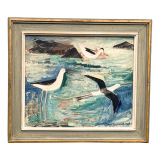 Rupert Shephard, Avocets and Stilts, 1970s, Oil on Canvas For Sale
