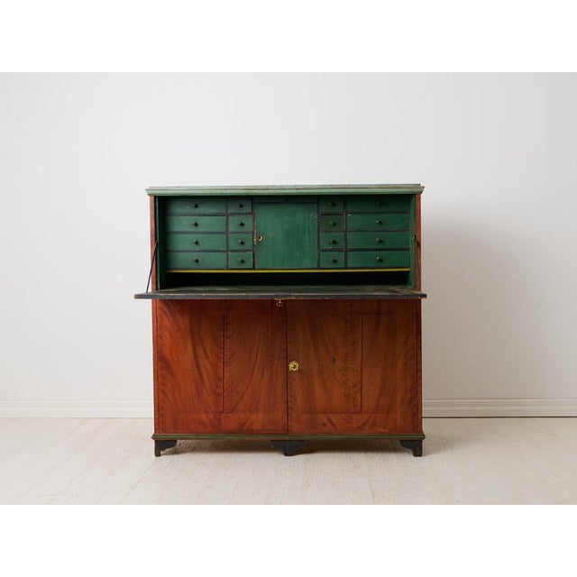 Antique Swedish Gustavian Secretary in Pine, 1850s For Sale - Image 4 of 14