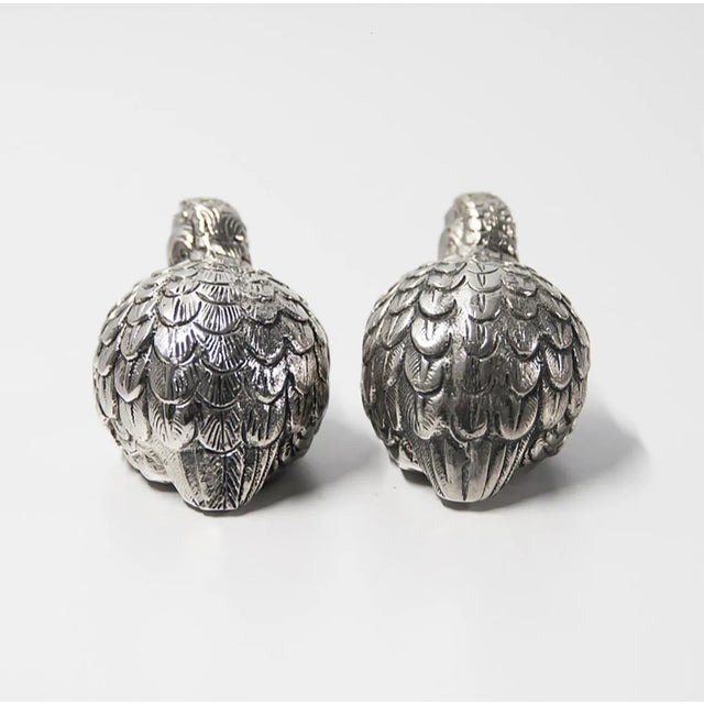 Gucci 1970s Gucci Quail Pewter Salt & Pepper Shakers, Italy- Set of 2 For Sale - Image 4 of 5