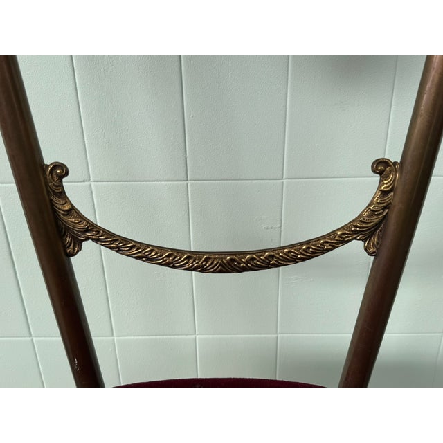 Vintage Chiavari Chair in Brass and Velvet, 1960s For Sale - Image 16 of 17