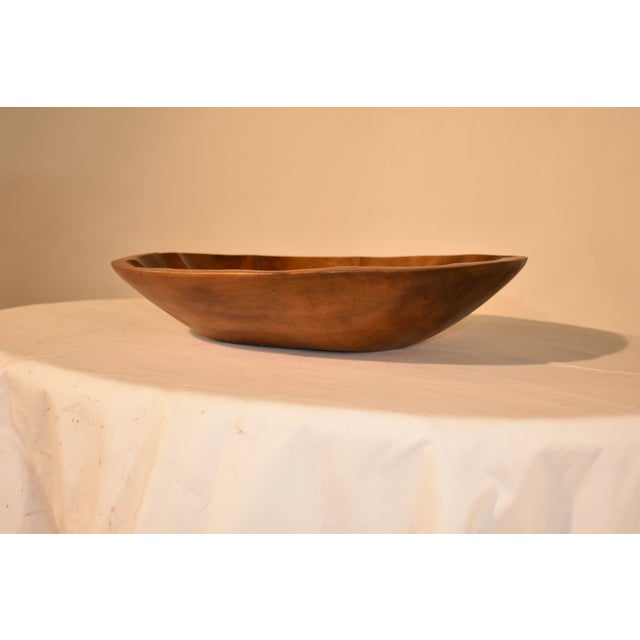 Circa 1900 Hand hewn fruitwood bowl from France. This is a lovely example of early European craftsmanship. The bowl has...