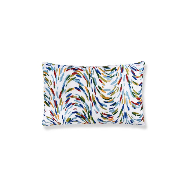 Contemporary The House Of Scalamandré Fountain Embroidery Lumbar Pillow In Tropicalblue For Sale - Image 3 of 3