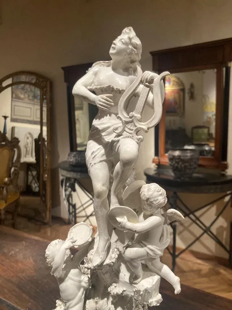 18th Century Italian Capodimonte White Glazez Porcelain Figural