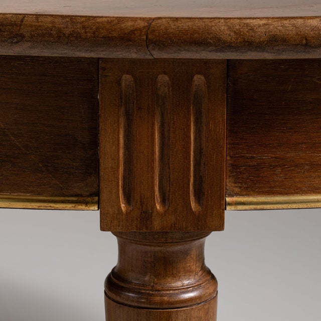 19th Century 19th Century France Rich Walnut Brown Oval Walnut Dining Table For Sale - Image 5 of 11