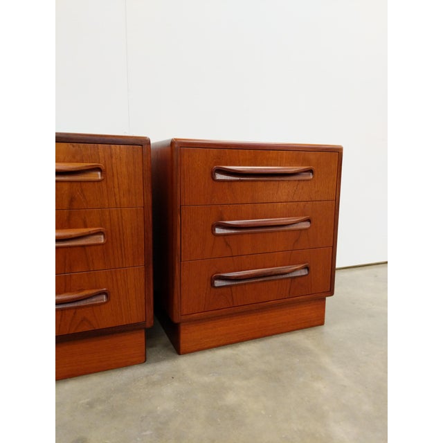 1970s Pair of Vintage G Plan Fresco Mid Century Modern Teak Nightstands / Low Chests For Sale - Image 5 of 9