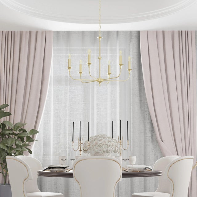 Charlotte 6-Arm Candle-Style Chandelier For Sale In Atlanta - Image 6 of 7