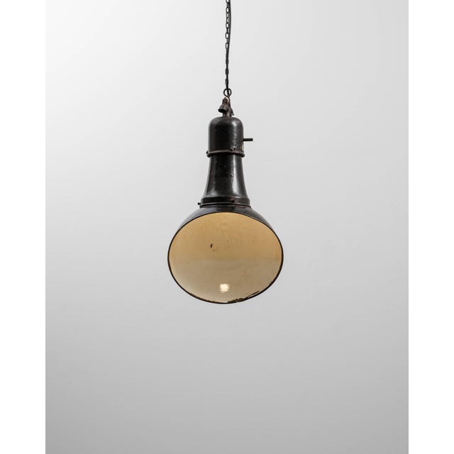 1930s Czech Metal Industrial Angular Pendant Lamp For Sale - Image 4 of 18