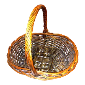 Dark Vintage Woven Basket With Handle