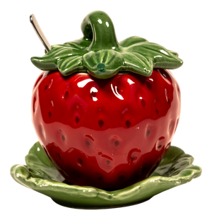 Vintage Majolica Strawberry Jam Bowl, 1970s