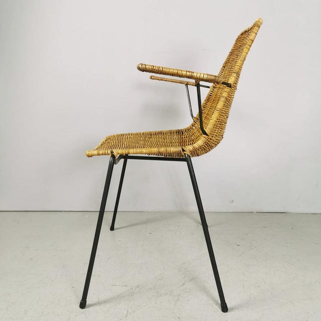 1960s Midollino Basketball Chairs attributed to Campo E Graffi, 1960s, Set of 4 For Sale - Image 5 of 14