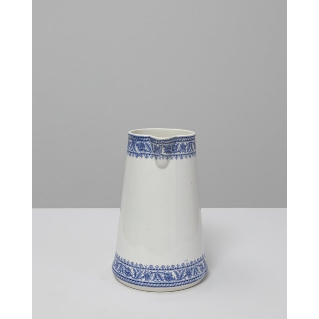 20th Century Belgian Blue Chinoiserie Ceramic Pitcher For Sale - Image 10 of 18