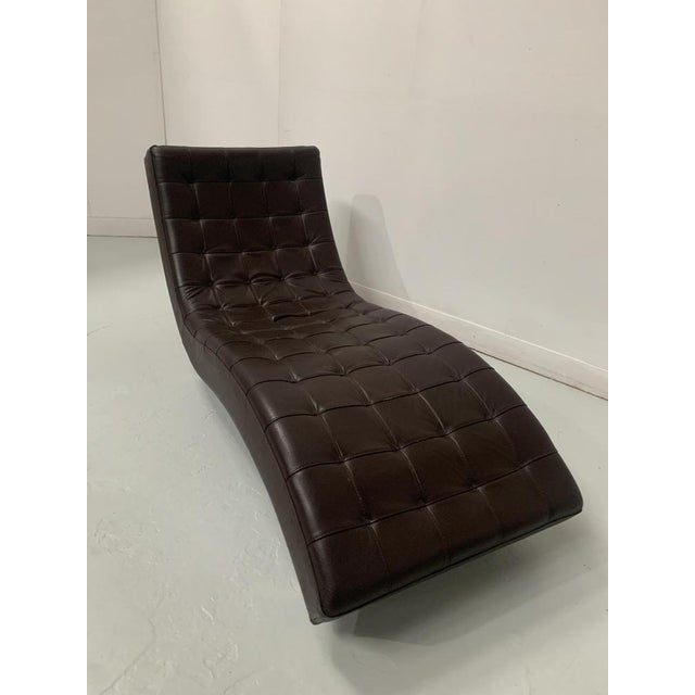 20th Century Black Leather Checkerboard Relaxation Bench For Sale - Image 3 of 13