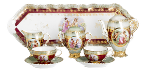 Tête-À-Tête Tea Service in Porcelain Royal Vienna, 1800s, Set of 8