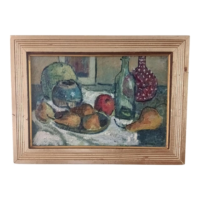 George Alan Swanson Oil on Canvas Still Life With Fruit Listed Artist 1950s For Sale