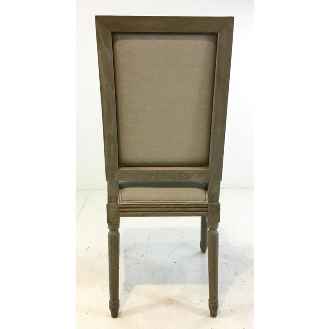 Transitional French Style Greige Linen Side Chair For Sale In Atlanta - Image 6 of 7