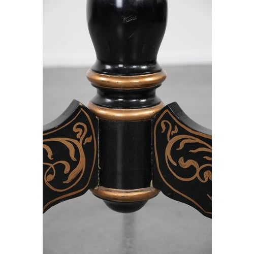 Antique English Hand-Painted Floral Tilt-Top Table, Late 19th Century. For Sale - Image 11 of 18