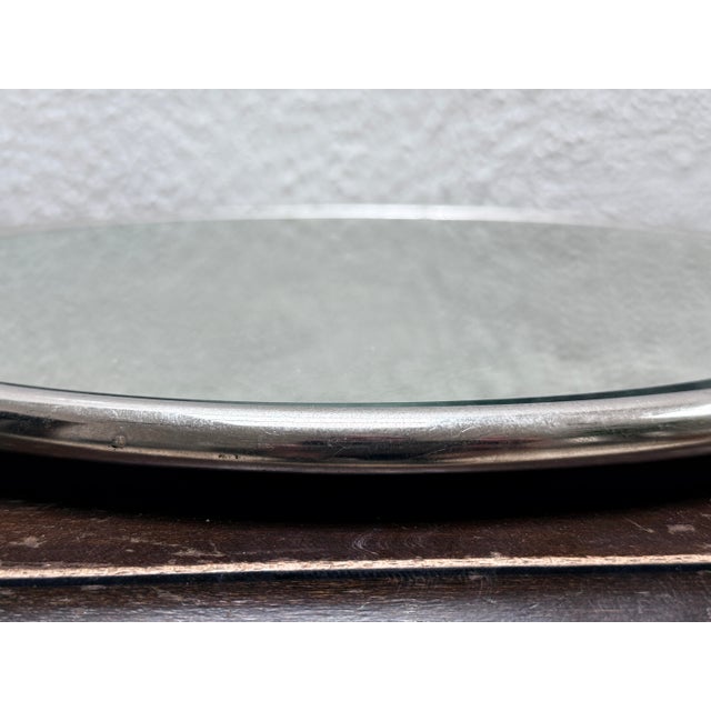 Chrome Vintage Mirror and Chrome Art Deco Vanity Plateau For Sale - Image 8 of 10