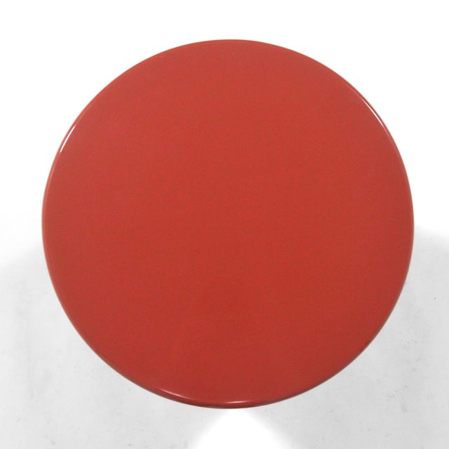 1980s Metro Cylindrical Side Table/Pedestal in Desert Red For Sale - Image 5 of 9