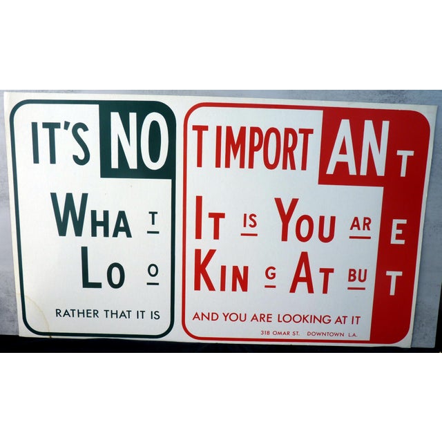 Attributed to Los Angeles artist and graphic designer Bob Zoell, this rare pair of conceptual typographic posters...