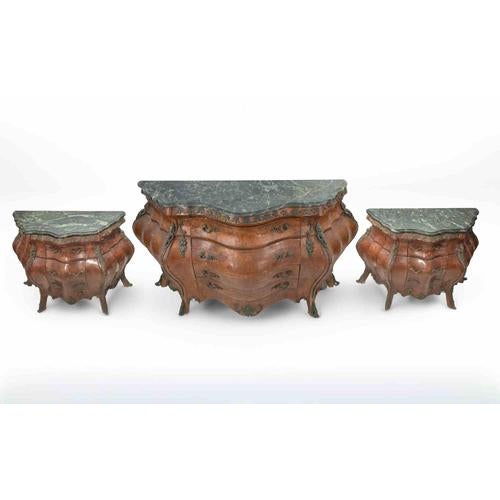 Rococo Continental Rococo-Style Three-Piece Chest of Drawers Set, Late 19th Century, Set of 3 For Sale - Image 3 of 17
