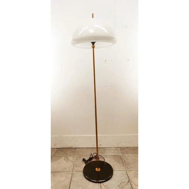 Acrylic Glass, Marble & Brass Floor Lamp, in Very Good conditions. Designed 1970 to 1979 European Plug (up to 250V).The...