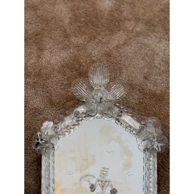 Silver Venetian Mirrors in Murano Glass Deco and Candleholders, Italy, 1940s, Set of 2 For Sale - Image 8 of 14