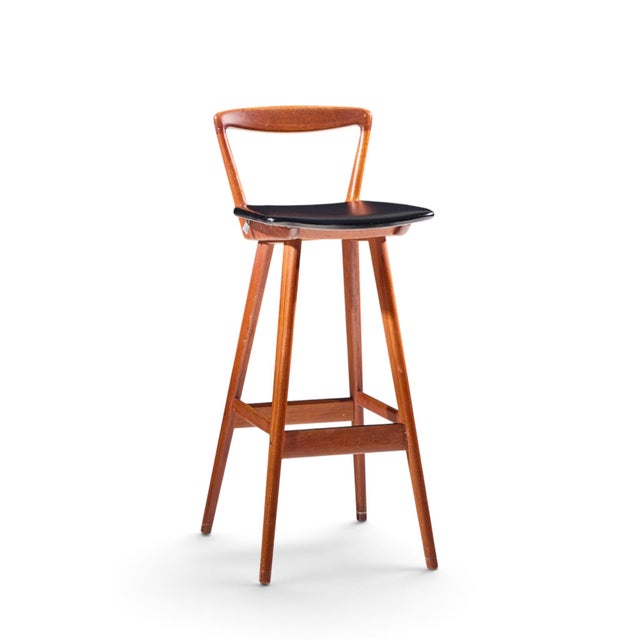 Brande Møbelfabrik Rosengren Hansen for Brande Møbelfabrik Mid Century Teak Barstools - Set of 4 For Sale - Image 4 of 11