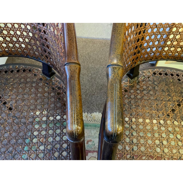 20th Century Faux Bamboo Cane Chairs, Pair For Sale - Image 14 of 16