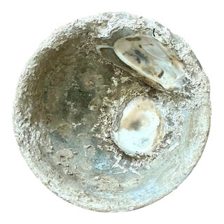Vintage Boho Oyster Ceramic Bowl For Sale