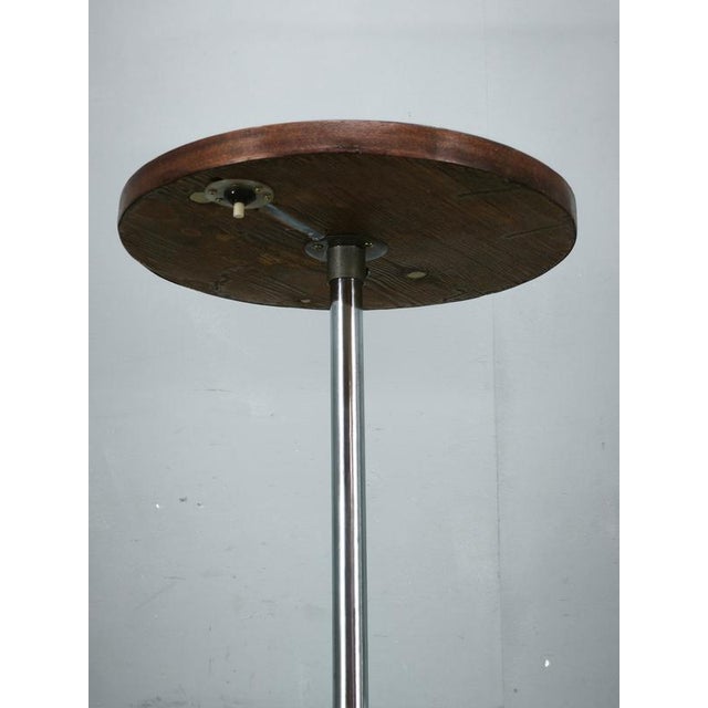 Vintage Art Deco Chrome Floor Lamp with Opaline Globe and Side Table, 1940s For Sale - Image 6 of 11