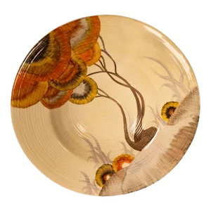 Large 18.5" Art Deco Pottery Wall Charger Plate Clarice Cliff "Bizarre" Rhodanthe Pattern 1930