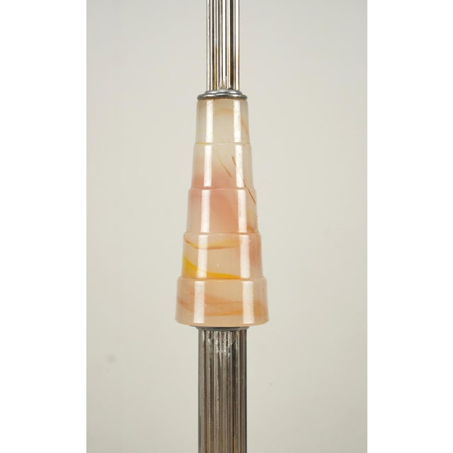 Vintage Mythic Hippocampus Celluloid Nickel Floor Lamp For Sale - Image 4 of 9