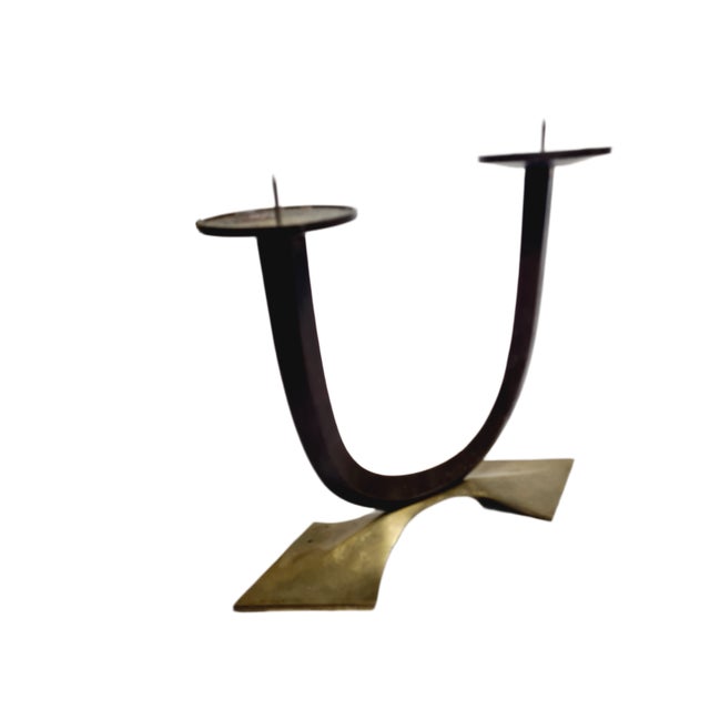 Art Deco Style 2-Armed Candleholder, Germany, 1950s For Sale - Image 14 of 16