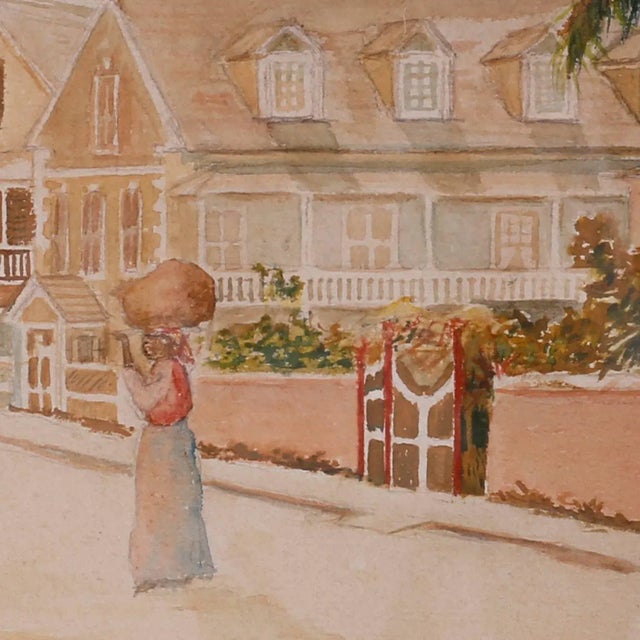 Antique Caribbean Watercolor For Sale In West Palm - Image 6 of 7