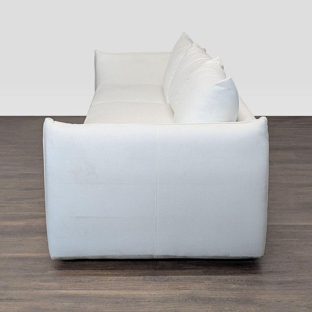 Modern Maiden Home 3-Seat Sofa in White Upholstery For Sale - Image 3 of 11