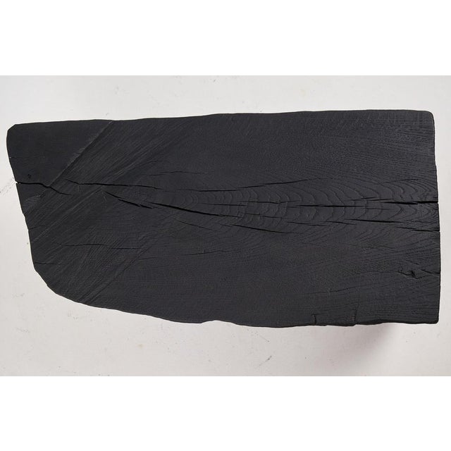 Brutalist Side Table in Burnt Oak with Steel by Logniture For Sale - Image 10 of 14