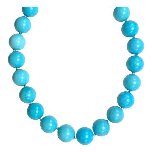 Howlite Turquoise Big Ball Necklace, 17mm For Sale
