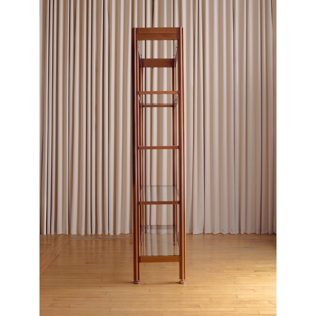 1980s The Vintage Rose Gold Toned Brass Etagere For Sale - Image 5 of 9