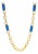 Versatile Glow Blue Cat Eye Gold Long Necklace For Sale