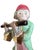 A wonderfully whimsical pair of vintage hand-painted porcelain monkey musician figurines, created in the grand European...